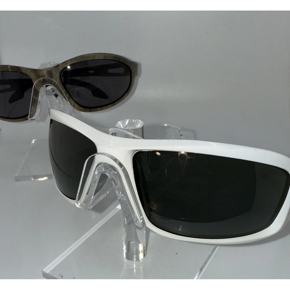 2 pairs Edge Eyewear Polarized Wrap Sunglasses White Brazeau & Camo Dakura